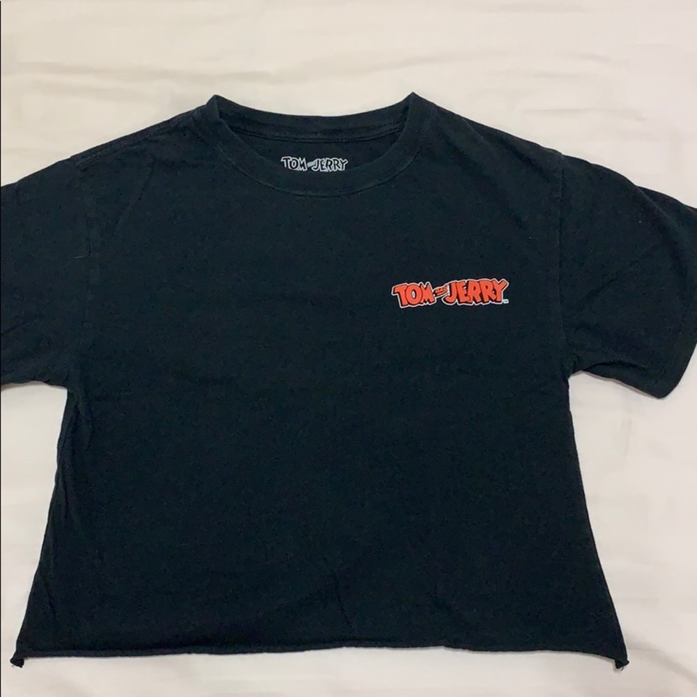 tom & jerry cropped t-shirt